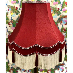 Rosso Red Double Scallop Fabric Lampshades