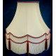 Cream and Burgundy Red Double Scallop Fabric Lampshades