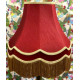 Burgundy Red and Gold Double Scallop Fabric Lampshades