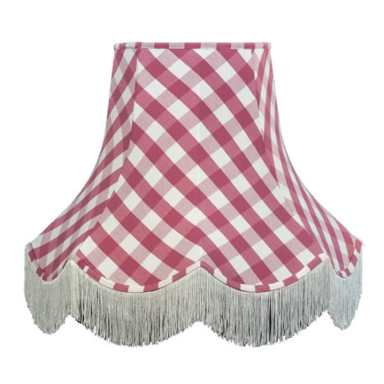 Pink Gingham Check Fabric Lampshades