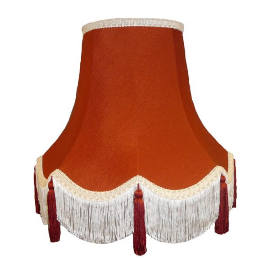 Terracotta Orange and Cream Fabric Lampshades