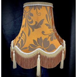 Harlequin Orange Spice Brocade Fabric Scalloped Bottom Lampshades