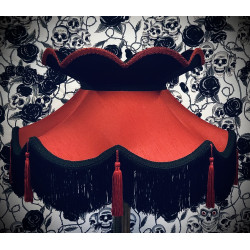 Rosso Red and Black Victorian Fabric Lampshades
