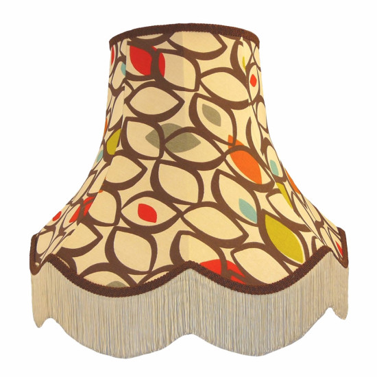 Cedar Cinnamon Fabric Scalloped Lampshades