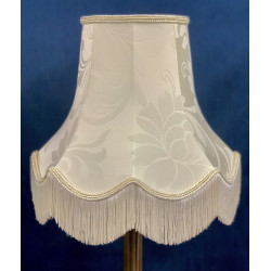Cream Brocade Fabric Scalloped Bottom Lampshades