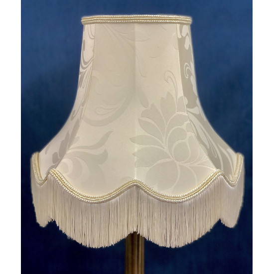 Cream Brocade Fabric Scalloped Bottom Lampshades