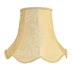 Cream Brocade Fabric Scalloped Lampshades