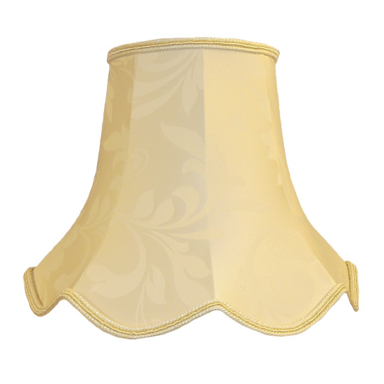 Cream Brocade Fabric Scalloped Lampshades