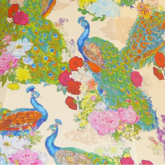 Cream Peacock Fabric