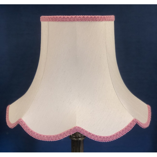 Cream and Pink Modern Scalloped Fabric Lampshades