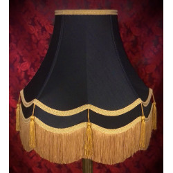 Black and Gold Double Scallop Fabric Lampshades