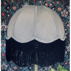 Flint Grey and Black Dome Fabric Lampshade
