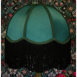 Dark Green and Black Dome Fabric Lampshade