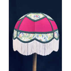 Fuchsia Pink and William Morris Panelled Fabric Lampshade