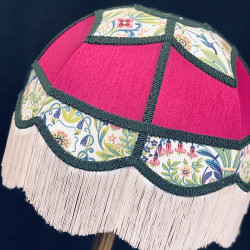 Fuchsia Pink and William Morris Panelled Fabric Lampshade