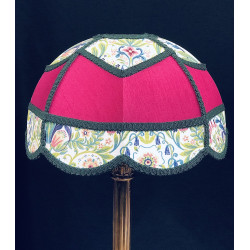 Fuchsia Pink and William Morris Panelled Modern Fabric Lampshade