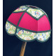 Fuchsia Pink and William Morris Panelled Modern Fabric Lampshade