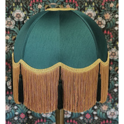 Dark Green and Gold Dome Fabric Lampshade