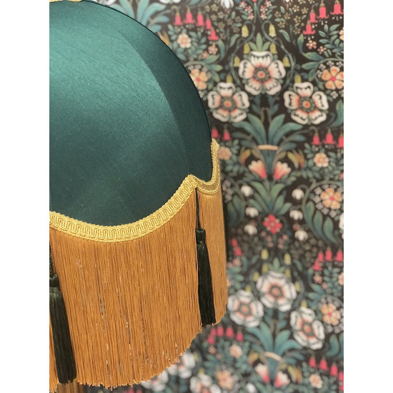 Dark Green and Gold Dome Fabric Lampshade