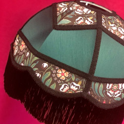 Holly Green and William Morris Black Panelled Fabric Lampshade