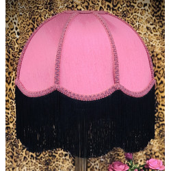 Pink and Black Dome Fabric Lampshade