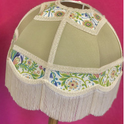 Sage Green and William Morris Panelled Fabric Lampshade