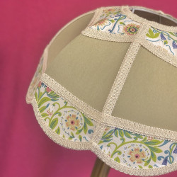 Sage Green and William Morris Panelled Modern Fabric Lampshade
