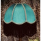 Teal Azure and Black Dome Fabric Lampshade