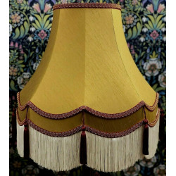 Antique Gold Rosso Cream Double Scallop Fabric Lampshade