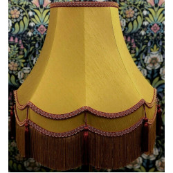 Antique Gold Rosso Double Scallop Fabric Lampshade
