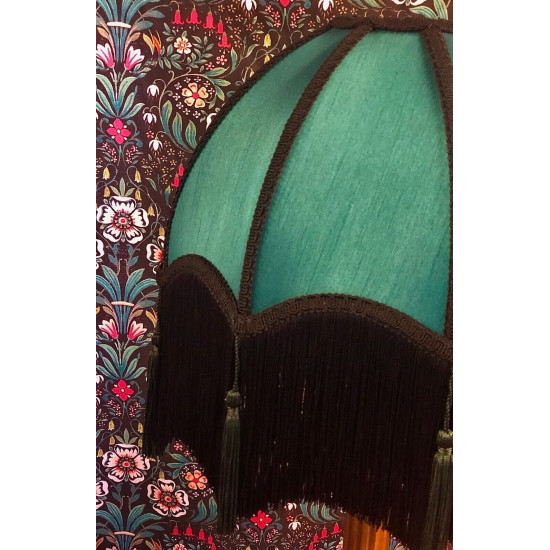 Dark Green and Black Parachute Dome Fabric Lampshade