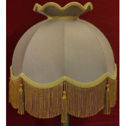 Taupe Beige and Gold Crown Dome Fabric Lampshade
