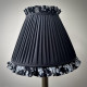 Black Floral Ruffled Fabric Tapered Empire Lampshade