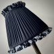 Black Floral Ruffled Fabric Tapered Empire Lampshade