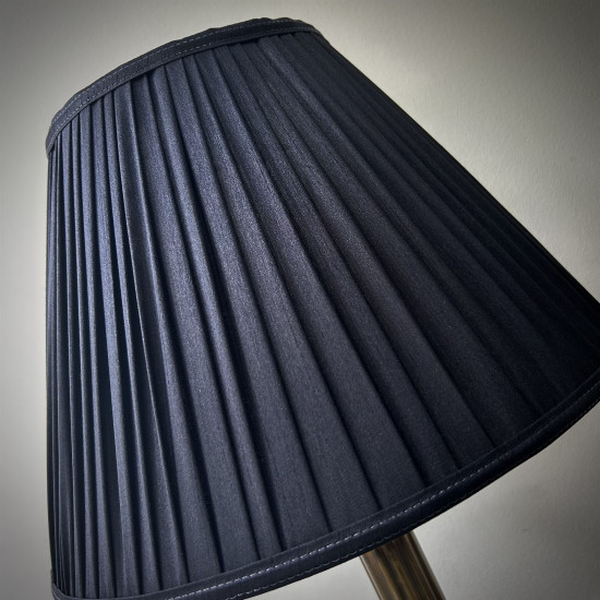 Black Gathered Fabric Tapered Empire Lampshade