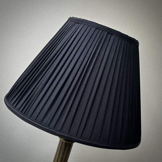 Black Gathered Fabric Tapered Empire Lampshade