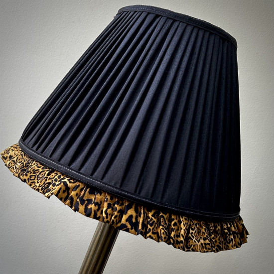 Black Leopard Ruffled Bottom Tapered Empire Lampshade
