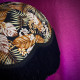 Black Tropical Palm Leaf Dome Fabric Lampshade
