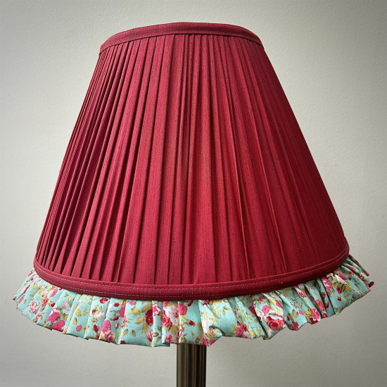 Rosso Red Green Floral Ruffled Bottom Lampshade