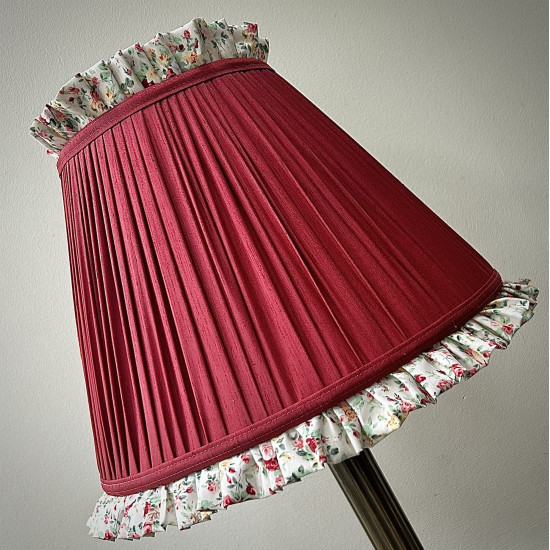 Rosso Red Rose Floral Ruffled Lampshade