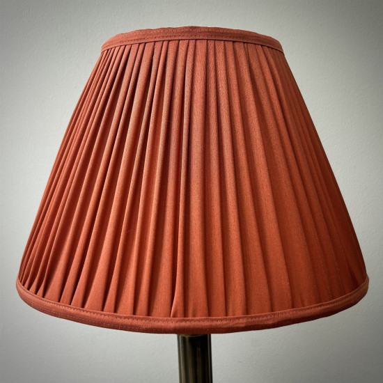 Burnt Orange Gathered Fabric Tapered Empire Lampshade