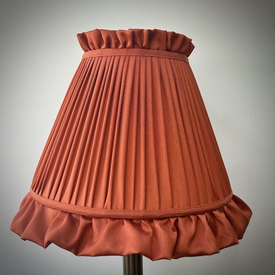 Burnt Orange Ruffled Fabric Tapered Empire Lampshade