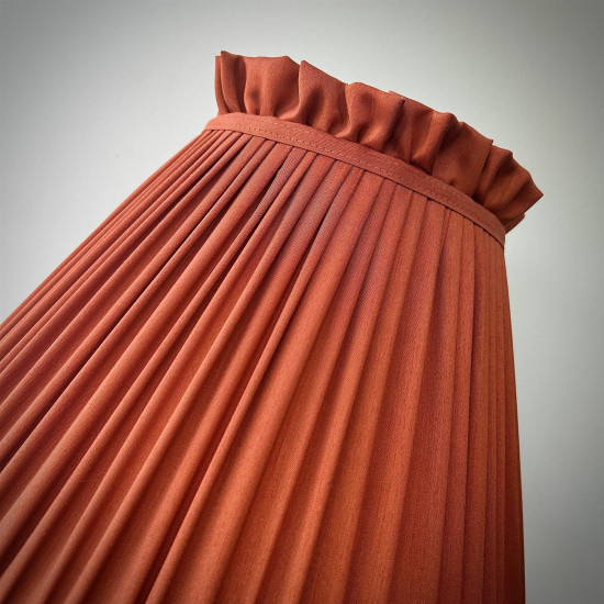 Burnt Orange Ruffled Fabric Tapered Empire Lampshade