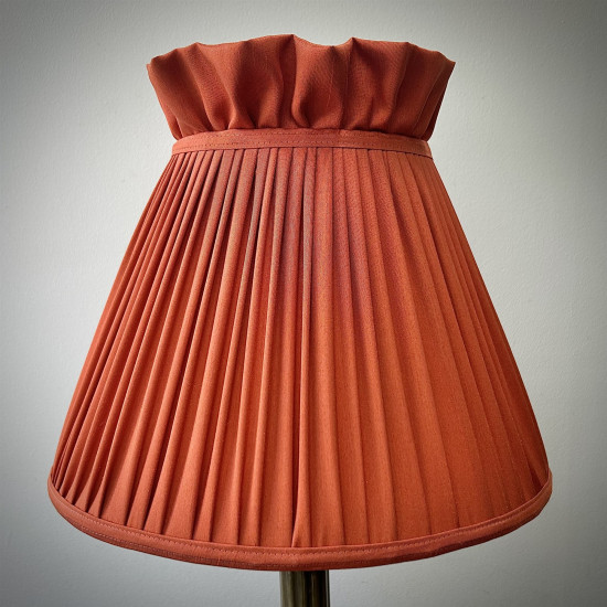 Burnt Orange Ruffled Top Fabric Tapered Empire Lampshade