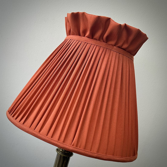 Burnt Orange Ruffled Top Fabric Tapered Empire Lampshade