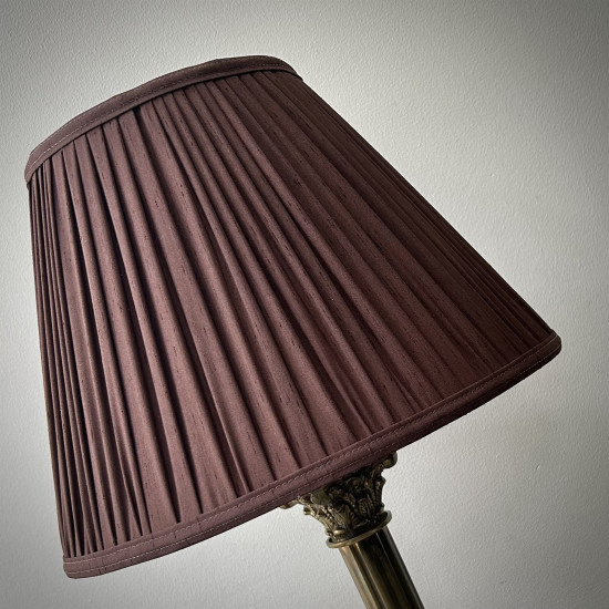 Chocolate Brown Gathered Fabric Tapered Empire Lampshade