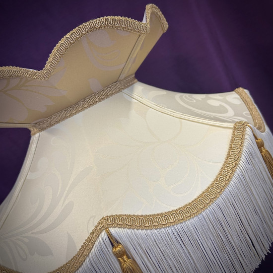 Cream and Gold Brocade Fabric Victorian Crown Top Lampshades