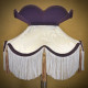 Cream Brocade and Purple Fabric Victorian Crown Top Lampshades