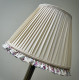 Cream Lilac Floral Ruffled Bottom Tapered Empire Lampshade