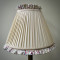 Cream Lilac Floral Ruffled Fabric Tapered Empire Lampshade